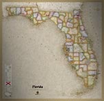Florida Antique Style Map