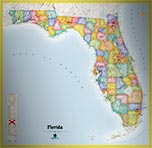 Florida Standard Political Map
