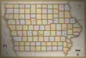 Iowa Antique Style Map