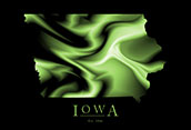 Iowa Cool Map Poster