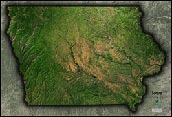 Iowa Satellite Image Map