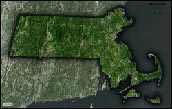 Massachusetts Satellite Image Map