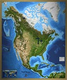 North America Satellite Image Map