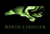 North Carolina Cool Map Poster