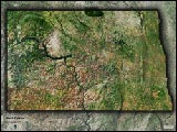 North Dakota Satellite Image Map