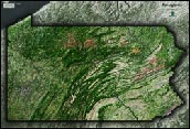 Pennsylvania Satellite Image Map