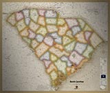 South Carolina Antique Style Map