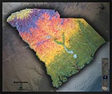 South Carolina Detailed Physical Map