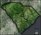 South Carolina Satellite Image Map