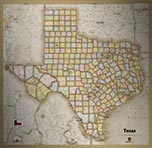 Texas Antique Style Map