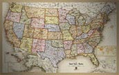 USA Antique Style Map