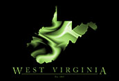 West Virginia Cool Map Poster