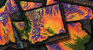 Collection of Colorful Topographic Maps and Topo Maps