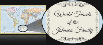 Sample Personalized Map Title - World Travels of the Johnson Family