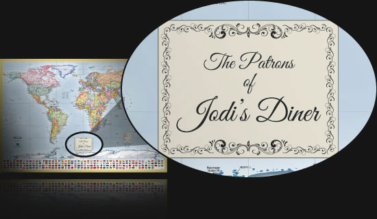Personalized Map for Patrons of a Restaurant or Establishment to Pin Home Locations