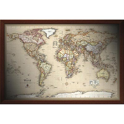 Framed Maps Wood and Aluminum Frames for Wall Maps