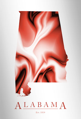 Artistic Poster of Alabama Map