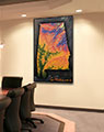 Business Conference Room with Wall Map of Alabama Topography