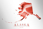 Artistic Poster of Alaska Map