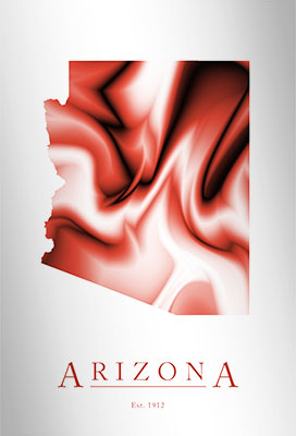 Artistic Poster of Arizona Map