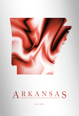 Artistic Poster of Arkansas Map