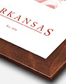 Arkansas Artistic Map with Walnut Wood Frame