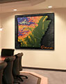 Business Conference Room with Topographical Arkansas Map