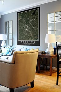 Atlanta Aerial Map as Home Decor