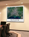 Business Conference Room with Bangkok Satellite Map