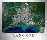 Aerial Image Satellite Map of Bangkok Poster