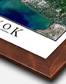 Aerial Image of Bangkok with Walnut Wood Frame