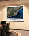 Business Conference Room with Barcelona City Wall Map