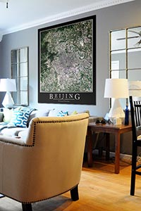 Beijing Aerial Map as Home Decor