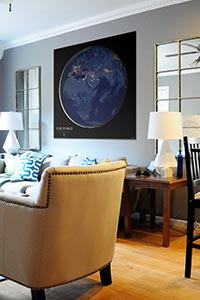 Earth at Night Poster as Home Decor