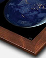 Earth at Night Poster with Walnut Wood Frame