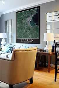 Boston Aerial Map as Home Decor