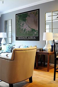 Buenos Aires Aerial Map as Home Decor