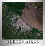 Aerial Image Satellite Map of Buenos Aires Poster