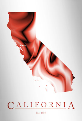 Artistic Poster of California Map