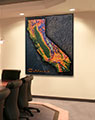 Business Conference Room with Terrain Map of California