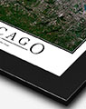 Chicago City Wall Map with Black Frame