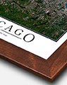 High Resolution Chicago Image with Walnut Wood Frame