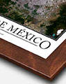 Ciudad de Mexico City Wall Map with Walnut Wood Frame