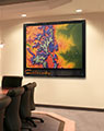 Business Conference Room with Wall Map of Colorado Topography