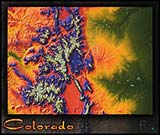 Topographic Colorado Physical Wall Map