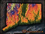 Connecticut Topographic Physical Wall Map