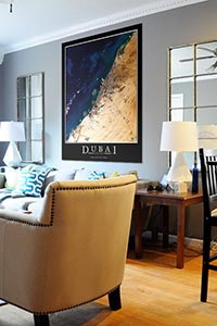 Dubai Aerial Map as Home Decor