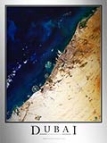 Aerial Image Satellite Map of Dubai Poster