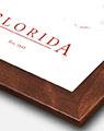 Florida Artistic Map with Walnut Wood Frame