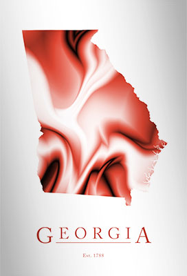 Artistic Poster of Georgia Map